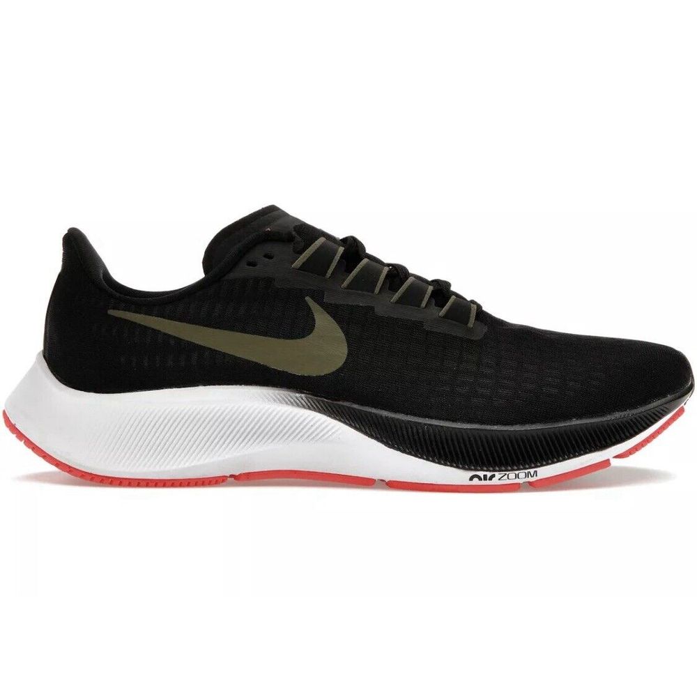 Nike Air Zoom Pegasus 37 Shoes Men's Size 15 Black Olive Aura Bq9646 004